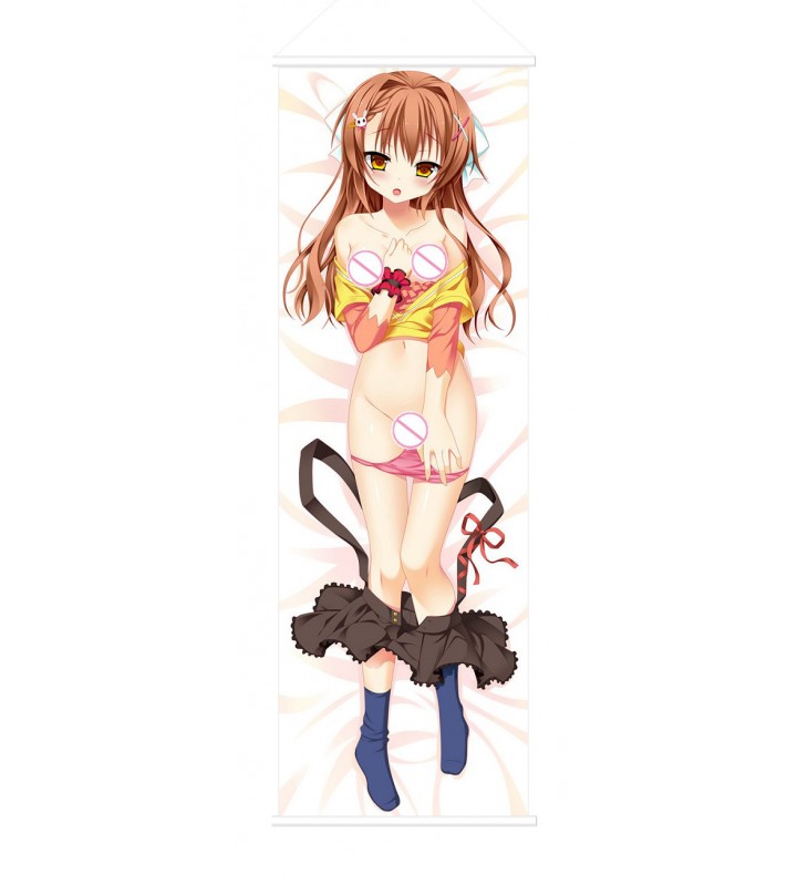 Brown Haired Lady Scroll Painting Wall Picture Anime Wall Scroll Hanging Deco