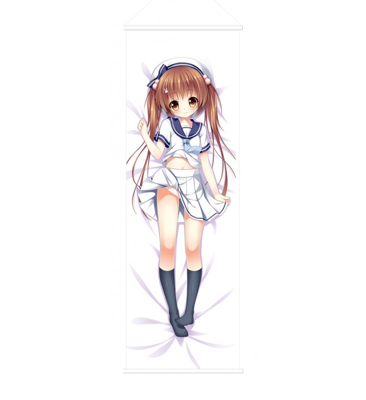 Kawaii Little School Girl Scroll Painting Wall Picture Anime Wall Scroll Hanging Deco